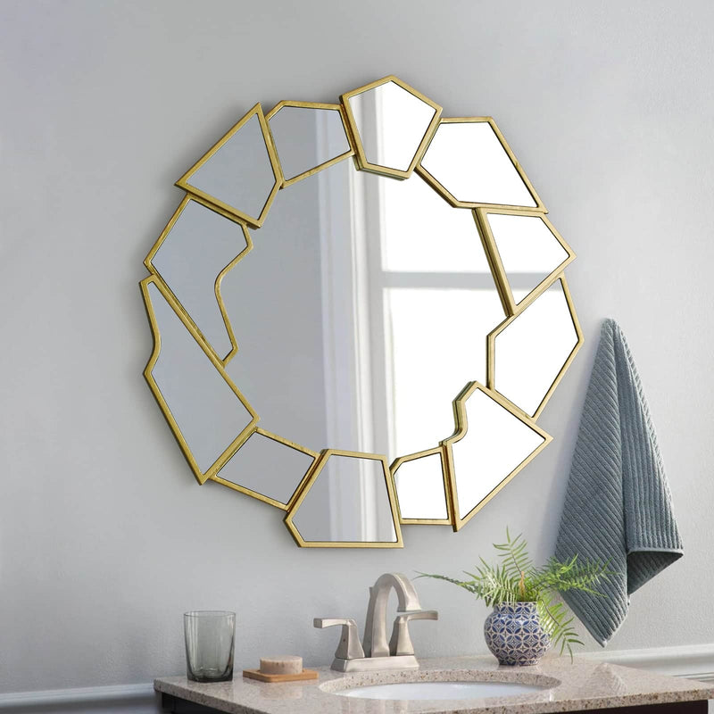 SOLA GEOMETRIC GOLD ROUND MIRROR  by GIE.