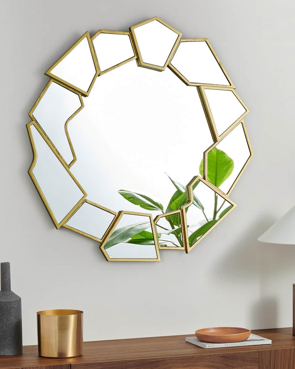 SOLA GEOMETRIC GOLD ROUND MIRROR  by GIE.