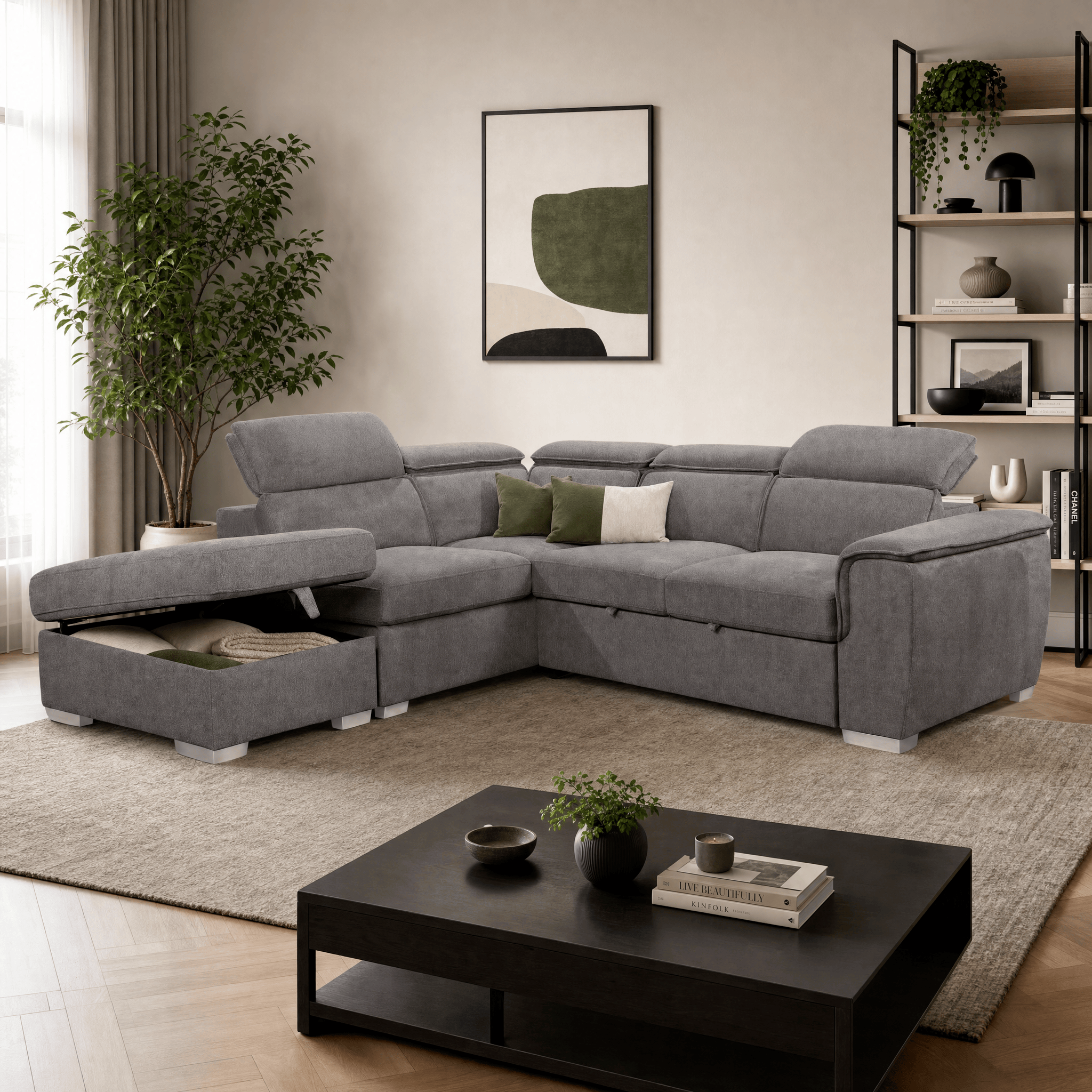 GIE Sofa-Bed Malta Corner Suite – Right Hand Facing MALTA FABRIC CHAIR & CORNER SOFA-BED COLLECTION by GIE