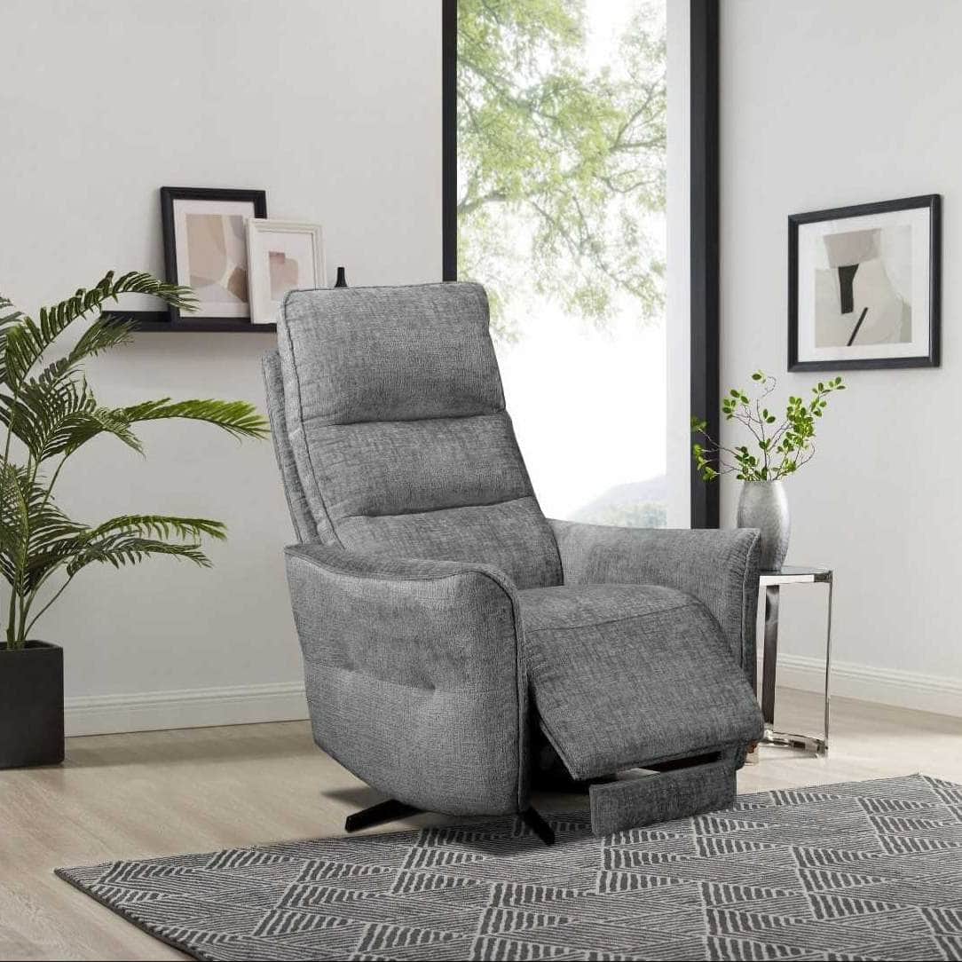 GIE Sofa Grey 1 Seater Recliner SOFIA FABRIC SOFA COLLECTION by GIE