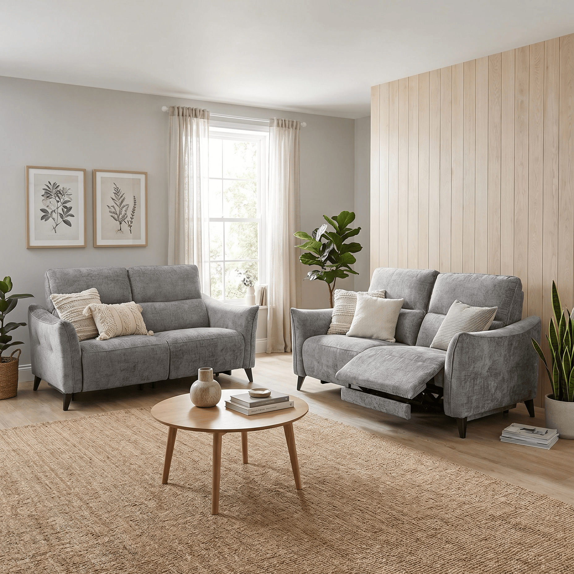 GIE Sofa Grey 2 Seater Fixed SOFIA FABRIC SOFA COLLECTION by GIE