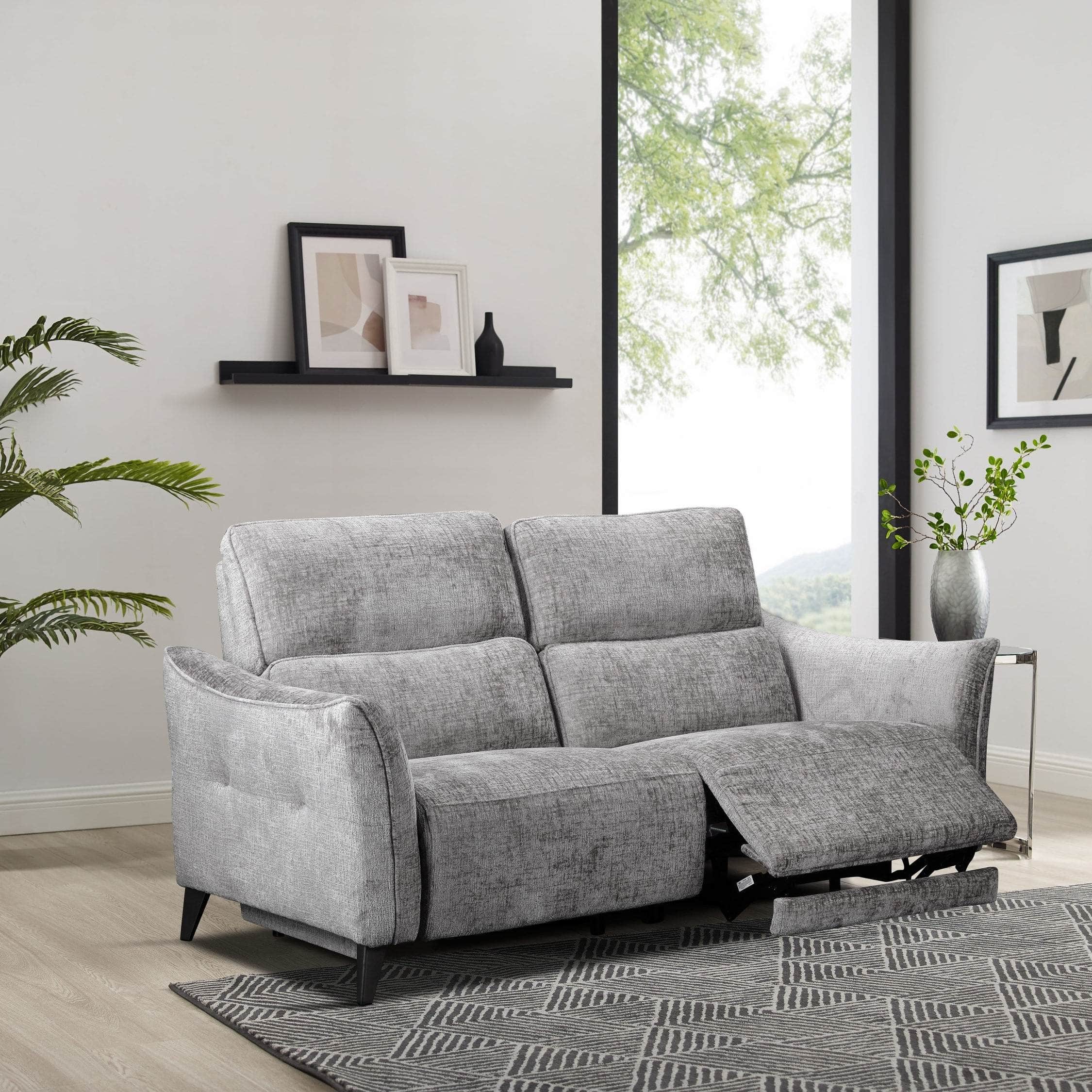 GIE Sofa Grey 3 Seater Recliner SOFIA FABRIC SOFA COLLECTION by GIE