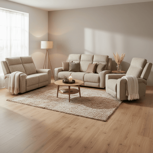 HARPER MANUAL RECLINING FABRIC COLLECTION – BEIGE by GIE