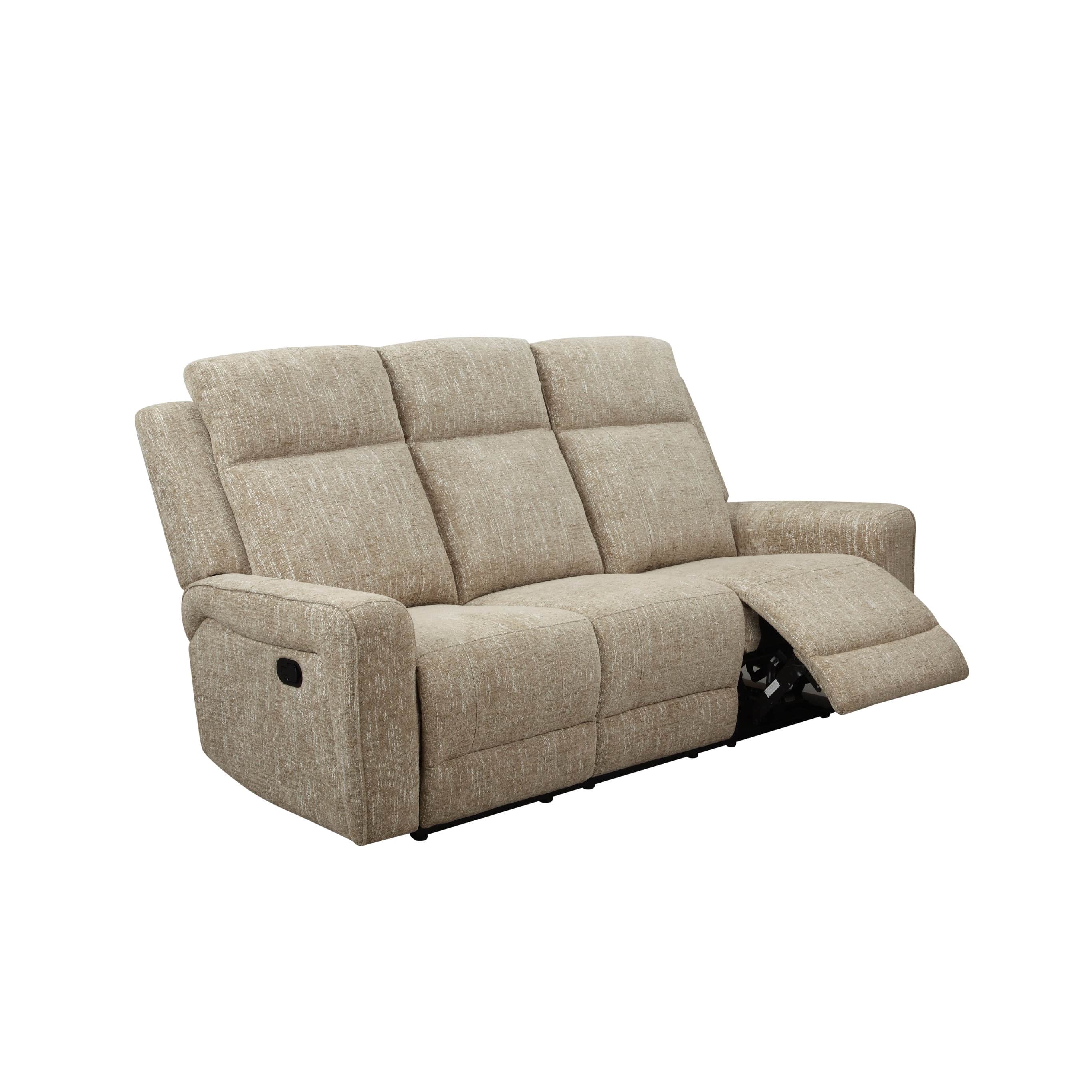 GIE Sofa Harper 3 Seater Manual Sofa HARPER MANUAL RECLINING FABRIC COLLECTION IN BEIGE