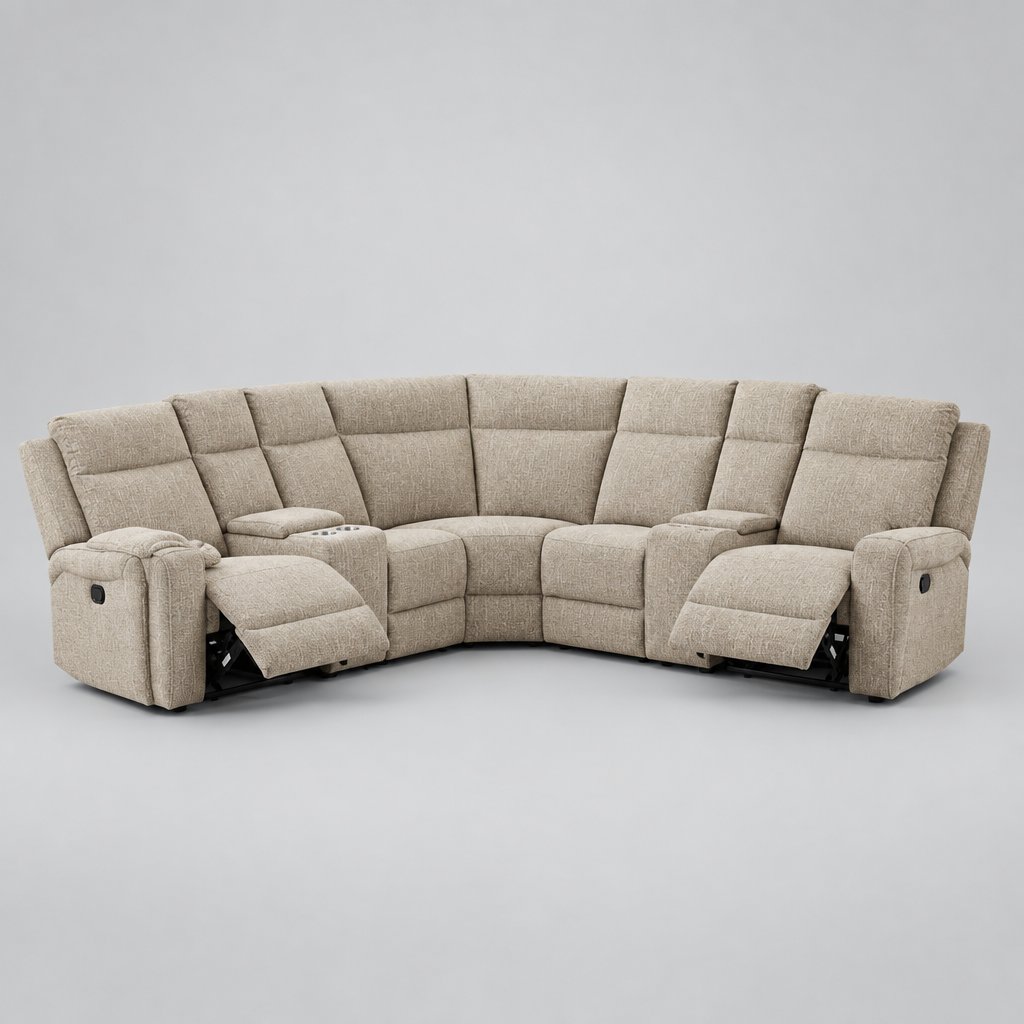 HARPER MANUAL RECLINING FABRIC COLLECTION – BEIGE by GIE