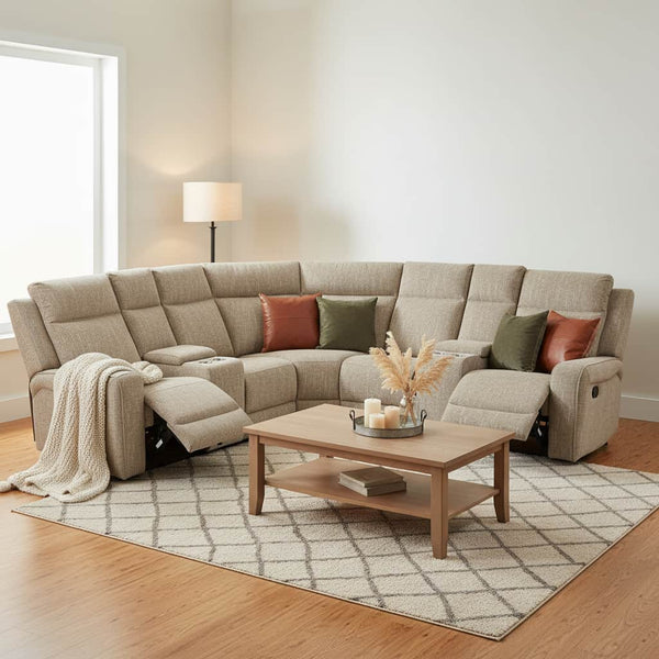HARPER MANUAL RECLINING FABRIC COLLECTION – BEIGE by GIE