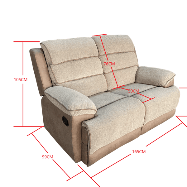 JESSICA 2 SEATER MANUAL RECLINER  by GIE