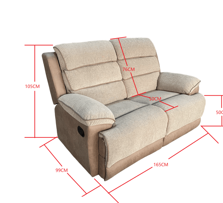 JESSICA 2 SEATER MANUAL RECLINER  by GIE