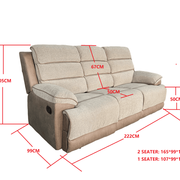 JESSICA 3 SEATER MANUAL RECLINER by GIE