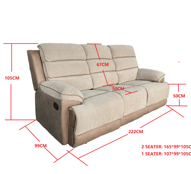 JESSICA 3 SEATER MANUAL RECLINER by GIE