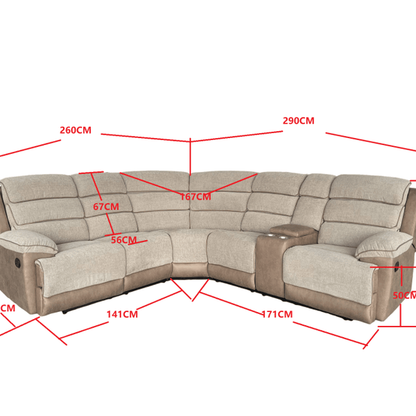 JESSICA CORNER SOFA MANUAL RECLINER by GIE