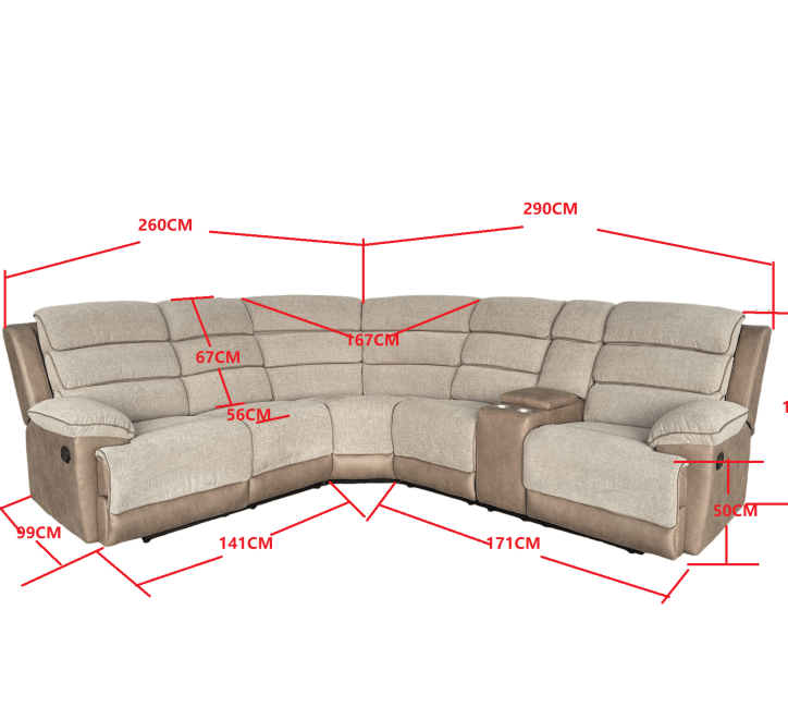 JESSICA CORNER SOFA MANUAL RECLINER by GIE