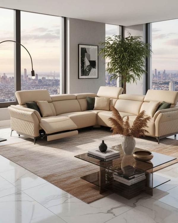 THE MILAN CREAM ELECTRIC CORNER SUITE by GIE