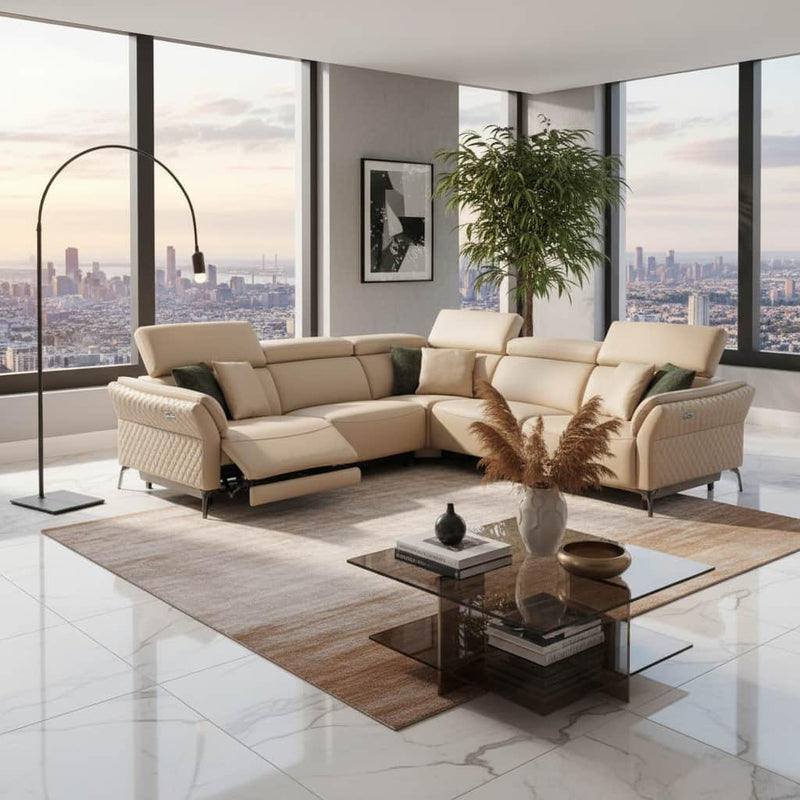 THE MILAN CREAM ELECTRIC CORNER SUITE by GIE