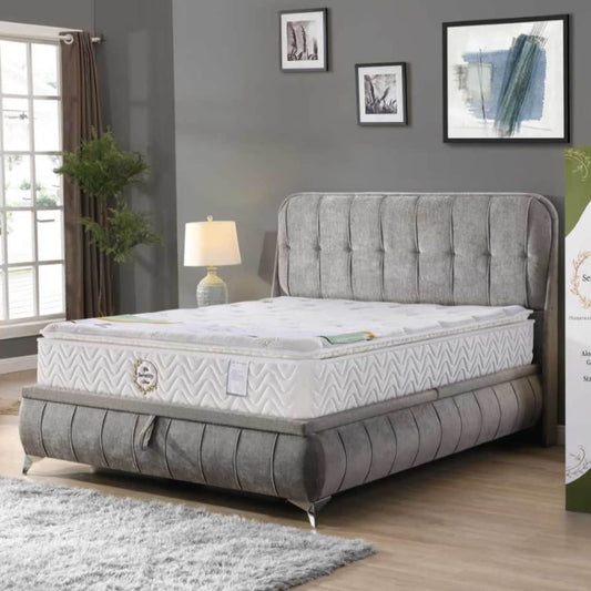 GIE Storage Bed Base & Headboard Double 4ft 6" / Grey LIMERICK STORAGE BED
