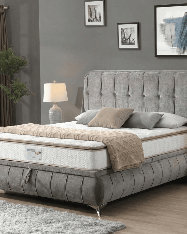 LIMERICK 5ft KING STORAGE BED & SERENITY PLUSH MATTRESS BUNDLE