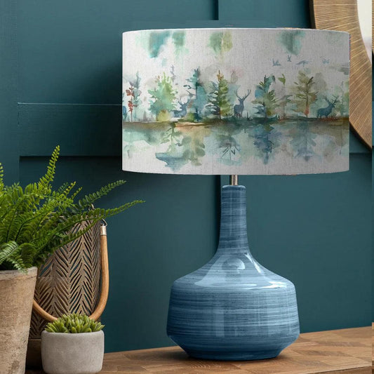 Hazelwood Interiors ERIS & WILDERNESS EVA COMPLETE TABLE LAMP COBALT/TEAL