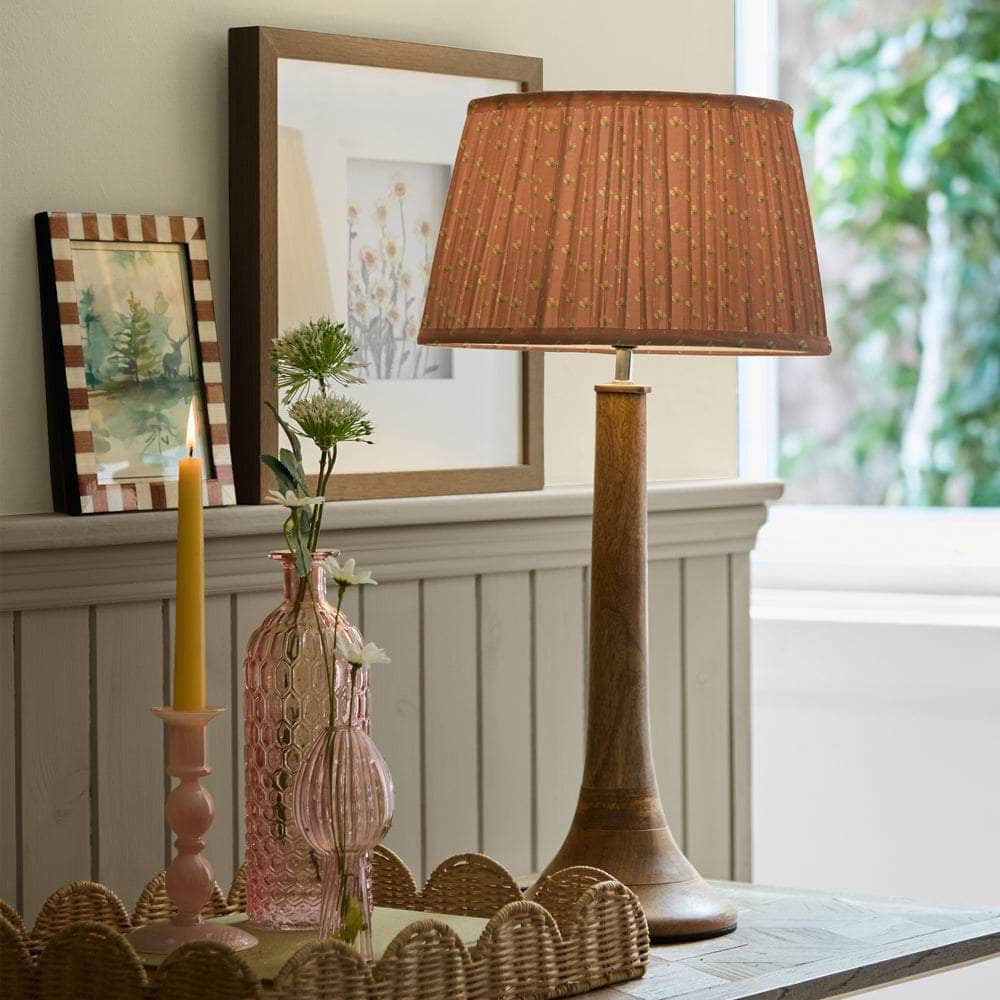 Hazelwood Interiors Voyage Maison Lamp Bundle Terracotta Voyage Maison Raja Tapered Pleated & Kinross Complete Small Table Lamp Mango (available in 2 colours)