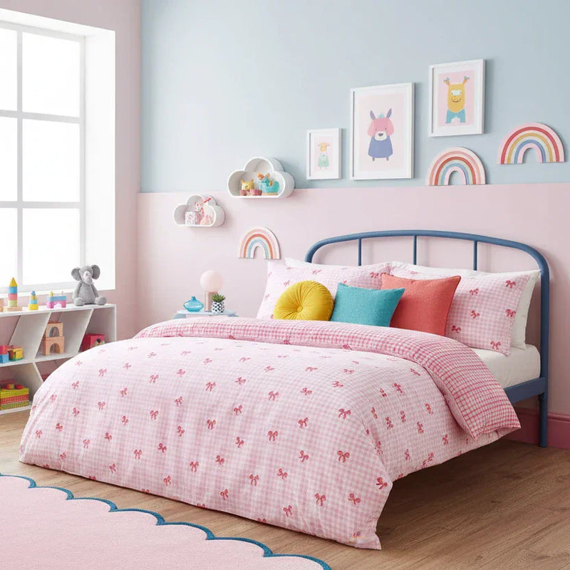 GINGHAM BOWS DUVET COVER SET PINK
by Heya Home