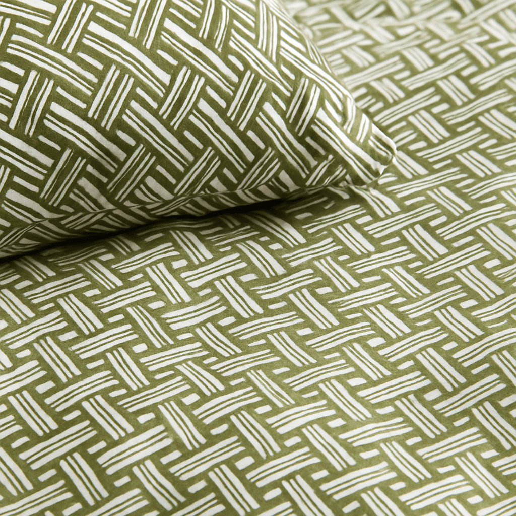 Hoem (Riva Home) Duvet Cover set Alexa Abstract Cotton Rich Duvet Cover Set Olive by HÖEM