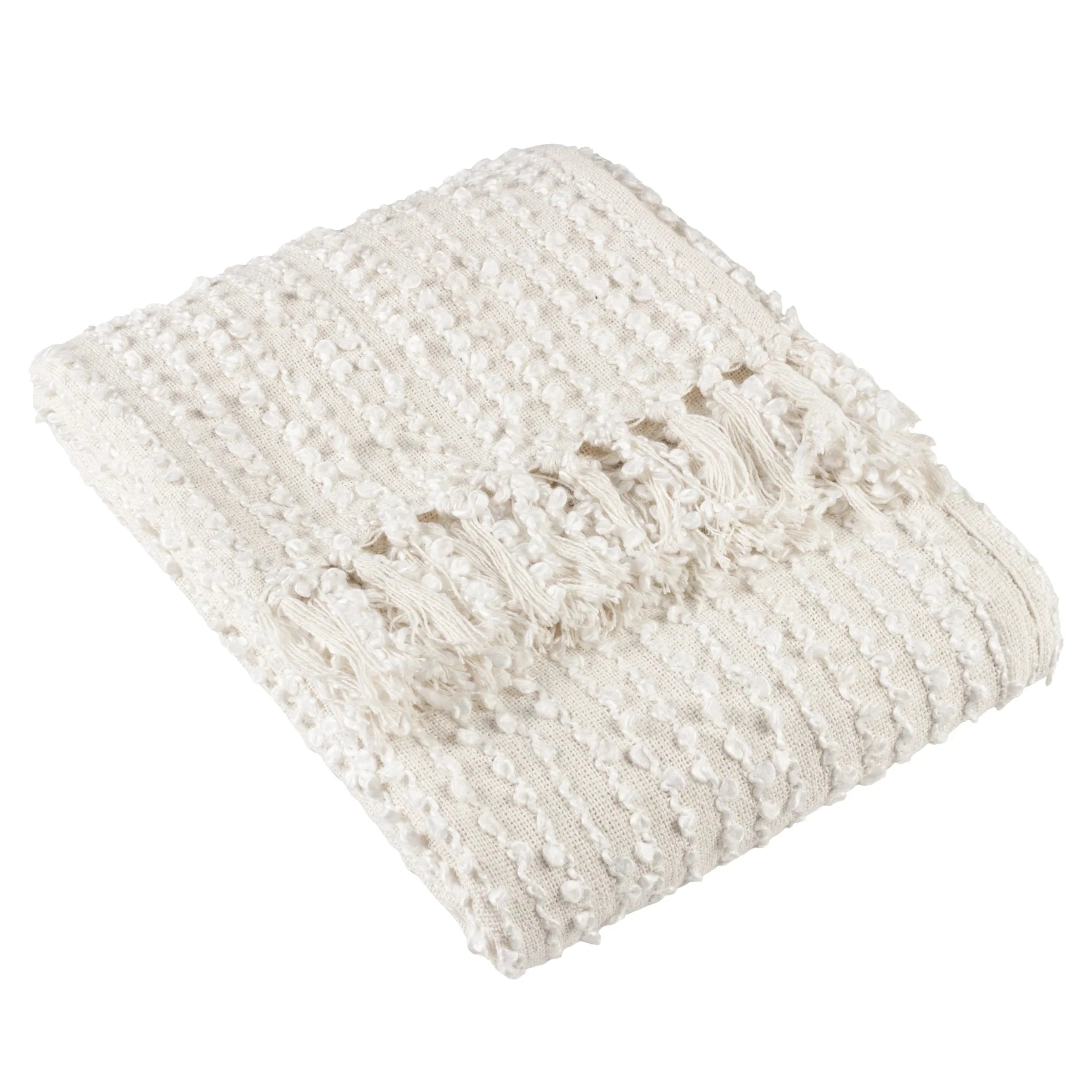 Hoem (Riva Home) Throw Arvo Woven Tasselled Throw Natural by HÖEM