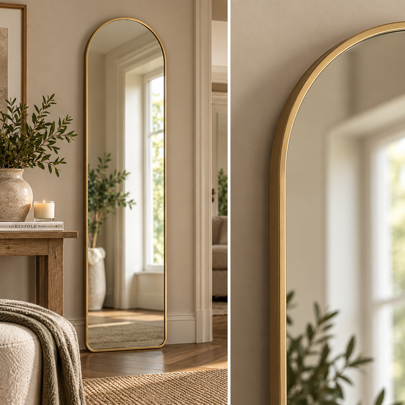 HOLWORTH ARCH MIRROR – GOLD Curated by simply Hazel