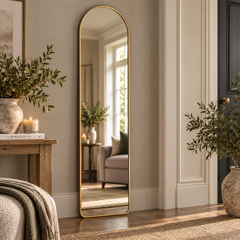HOLWORTH ARCH MIRROR – GOLD Curated by simply Hazel