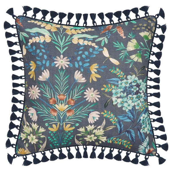 ILIV Jardine Delft Cushion | Watercolour Floral Velvet