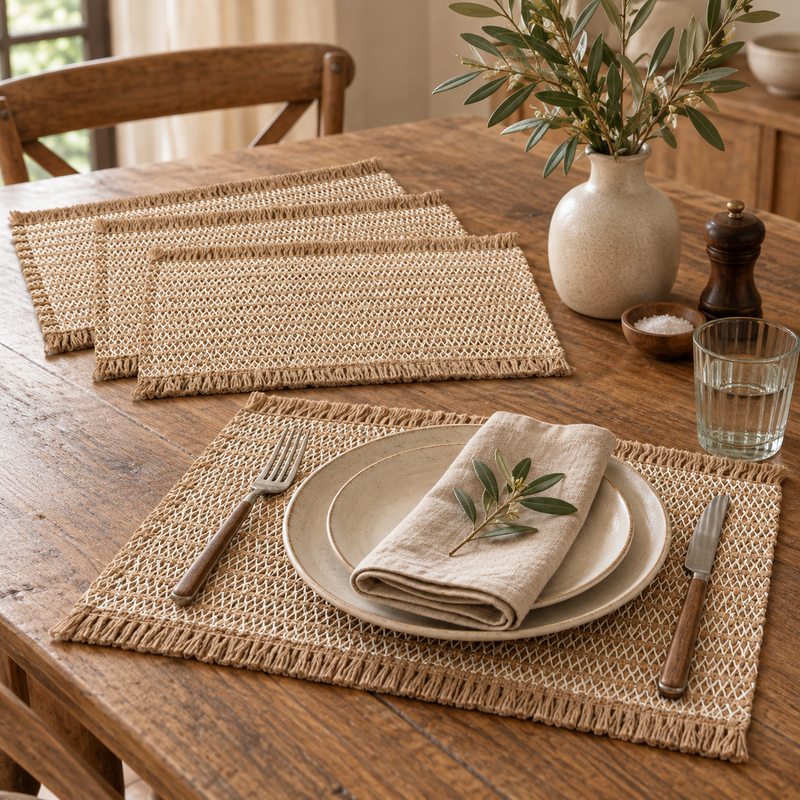 STRIPED JUTE PLACEMATS – SET OF 4 | Ella James