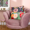 Kate Merritt Designs (Riva Home) Kate Merritt Cushion Bright Blooms Illustrated Cushion in Midnight