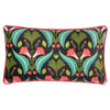 Kate Merritt Designs (Riva Home) Kate Merritt Cushion Kate Merritt Floral Folk Illustrated Cushion in Black/Coral