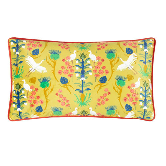 Kate Merritt Designs (Riva Home) Kate Merritt Cushion Kate Merritt Herons Illustrated Cushion in Yellow