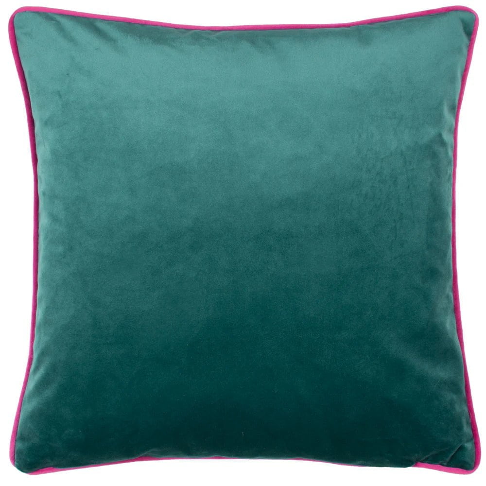 Kate Merritt Designs (Riva Home) Kate Merritt Cushion Kate Merritt Spring Blooms Illustrated Cushion in Green/Fuchsia