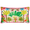 Kate Merritt Designs (Riva Home) Kate Merritt Cushion Kate Merritt Tropical Peacock Illustrated Feather Filled Cushion in Pink