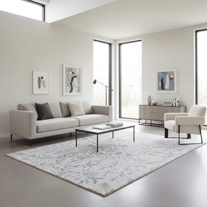 LAURA ASHLEY PARTERRE SAGE PURE NEW WOOL/VISCOSE RUG  by Brink & Campman