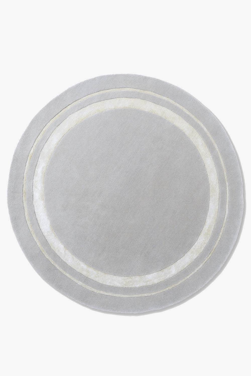 Laura Ashley (Brink & Campman) Designer Rugs ROUND 150cm / Silver Laura Ashley Redbrook Pure New Wool/Viscose Rug (available in 4 colours) by Brink & Campman