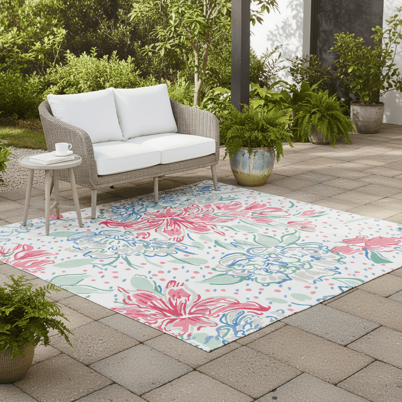 LAURA ASHLEY LILITH POPPY RED INDOOR/OUTDOOR RUG  by Brink & Campman