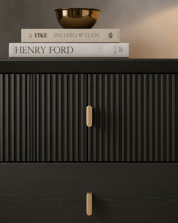 AMELIE SMOKE ELM 3 DRAWER CHEST by Lina Home (EX DISPLAY)