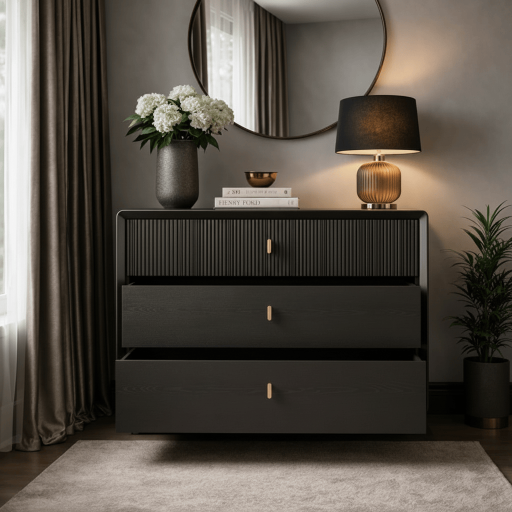 Lina Home Cabinet AMELIE SMOKE ELM 3 DRAWER CHEST by Lina Home (EX DISPLAY)