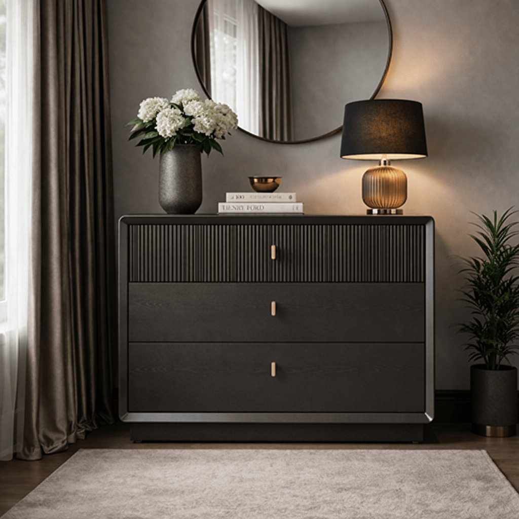 Lina Home Cabinet AMELIE SMOKE ELM 3 DRAWER CHEST by Lina Home (EX DISPLAY)