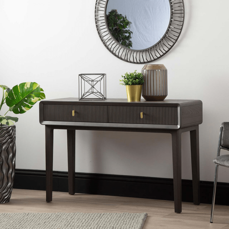 AMELIE SMOKE GREY ELM 2-DRAWER CONSOLE TABLE (SHOWROOM DISPLAY MODEL ONLY) by Lina Home