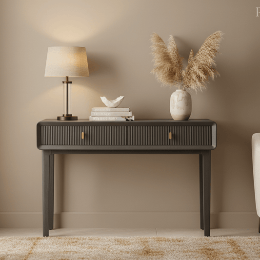 Lina Home Cabinet AMELIE SMOKE GREY ELM 2 DRAWER CONSOLE TABLE by Lina Home