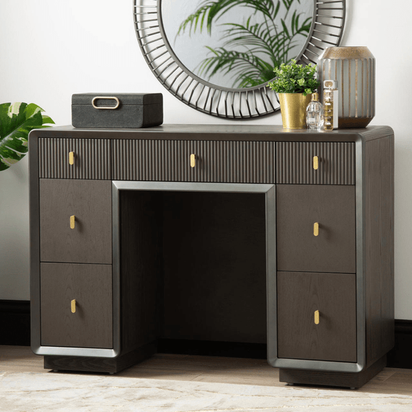 AMELIE SMOKE GREY ELM 7-DRAWER DRESSING TABLE (EX DISPLAY)
by Lina Home