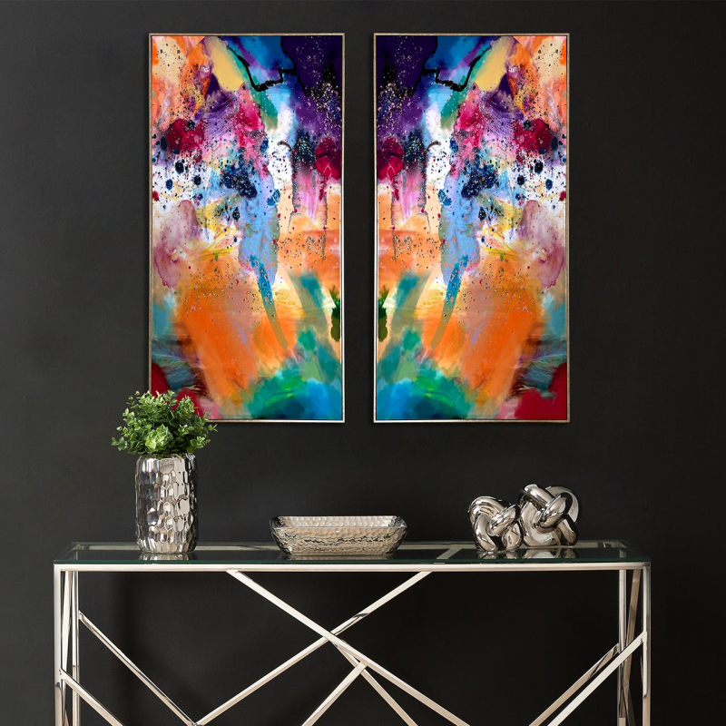 Lina Home Framed Print 72x142cm Framed Multicoloured Abstract Canvas