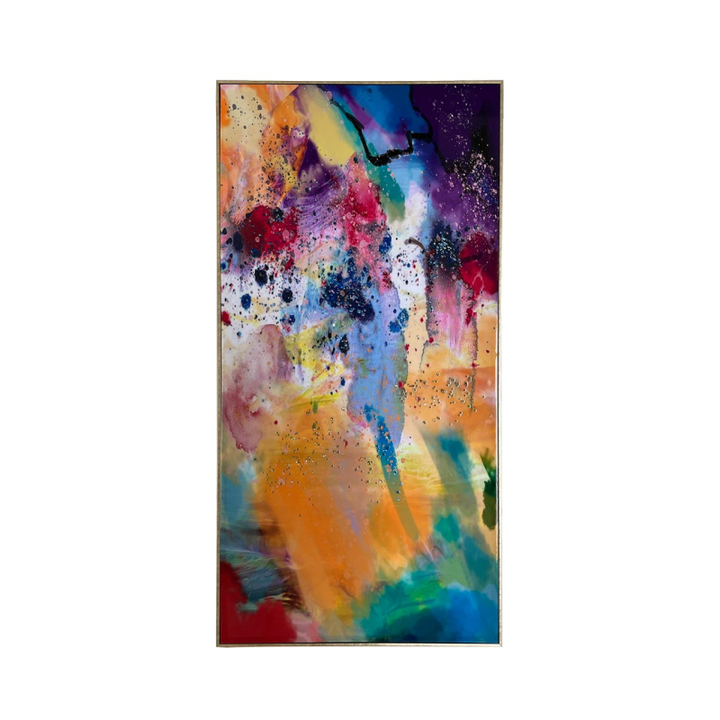 Lina Home Framed Print 72x142cm Framed Multicoloured Abstract Canvas