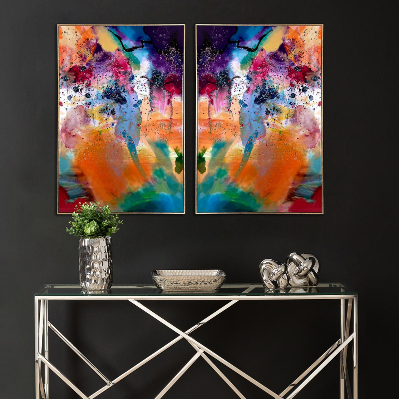 Lina Home Framed Print 82x122cm Framed Multicoloured Abstract Canvas