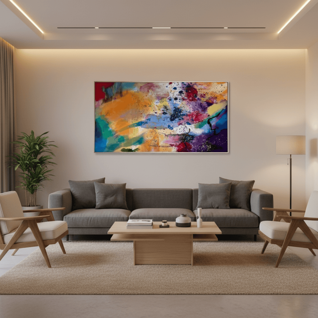 Lina Home Framed Print FRAMED MULTICOLOURED ABSTRACT CANVAS
by Lina Home