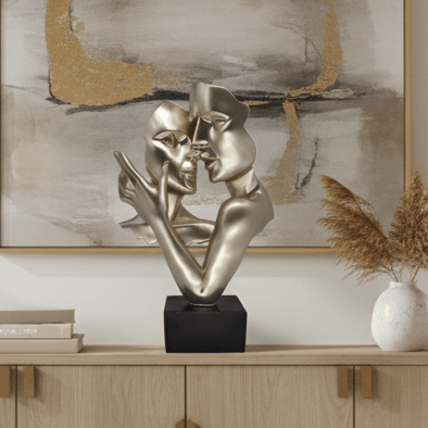 Lina Home Interior Design Range Romantic Couple with Black Base - Figurine by Lina Home