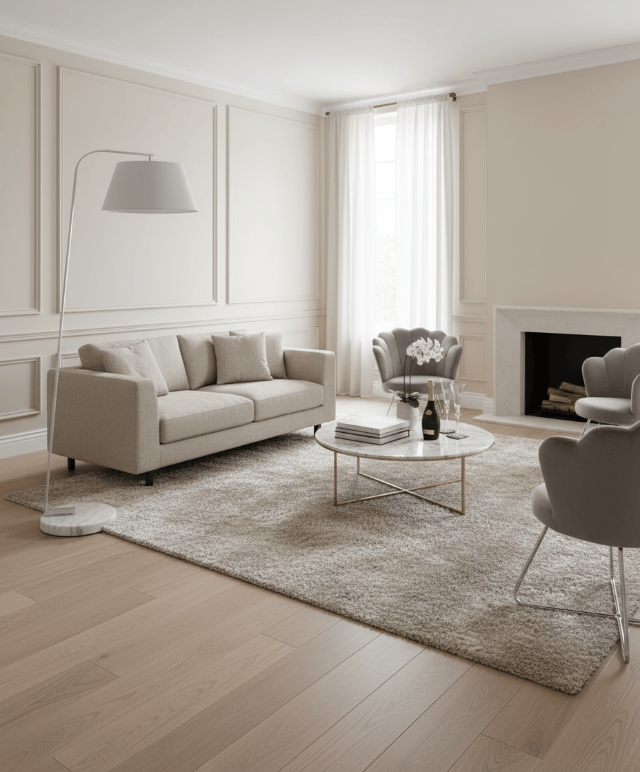 Lina Home Lamp Arc Floor Lamp with Silver and White Marble base  & Grey shade