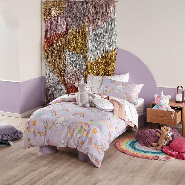 Linen House Kids Unicorniverse Kids 100% Cotton Duvet Cover Set in Multicolour